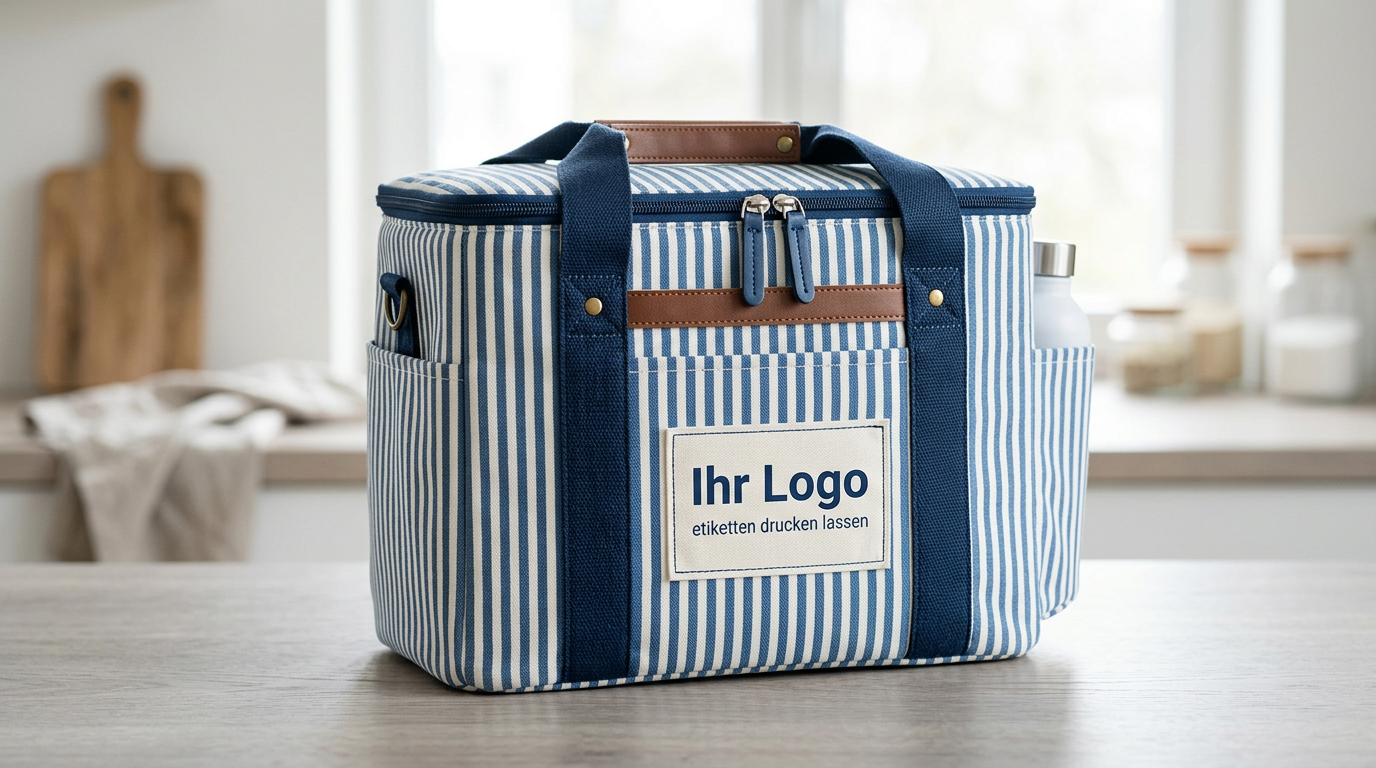 Kühltasche mit aufgedrucktem Streifenmuster