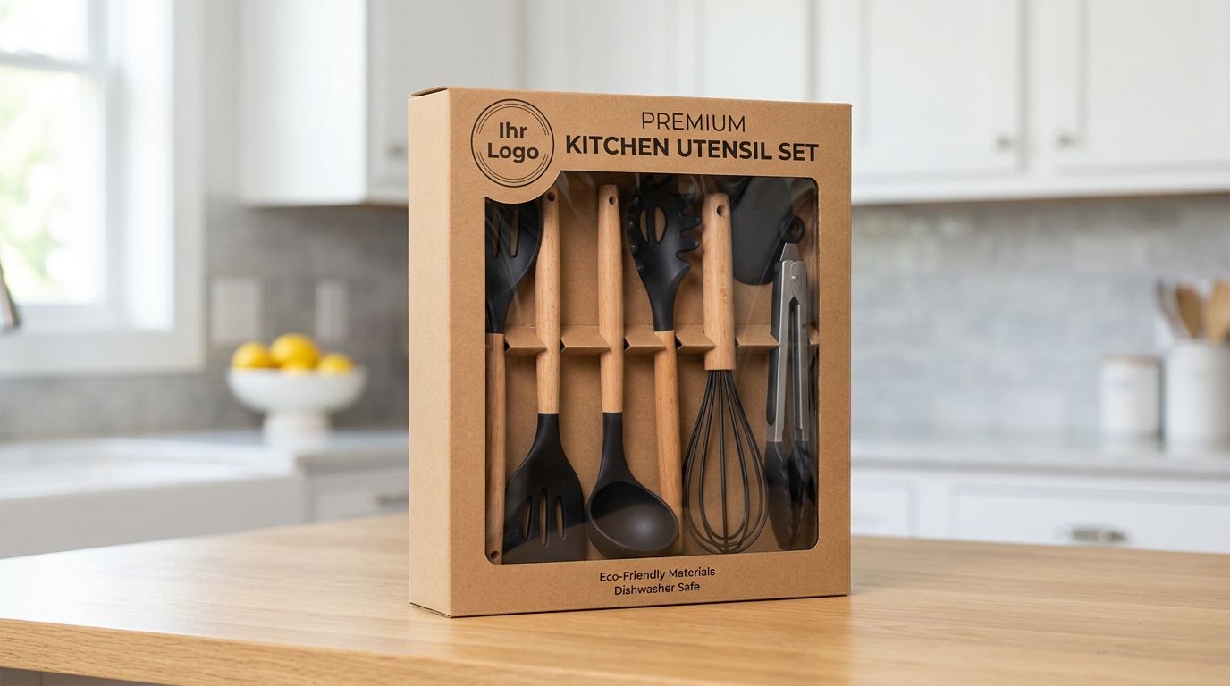 Küchenhelfer-Set in der Verkaufsverpackung